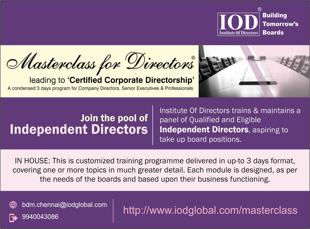 IOD Master Class for Directors Program for Aspirant Directors to Hone Board Skills