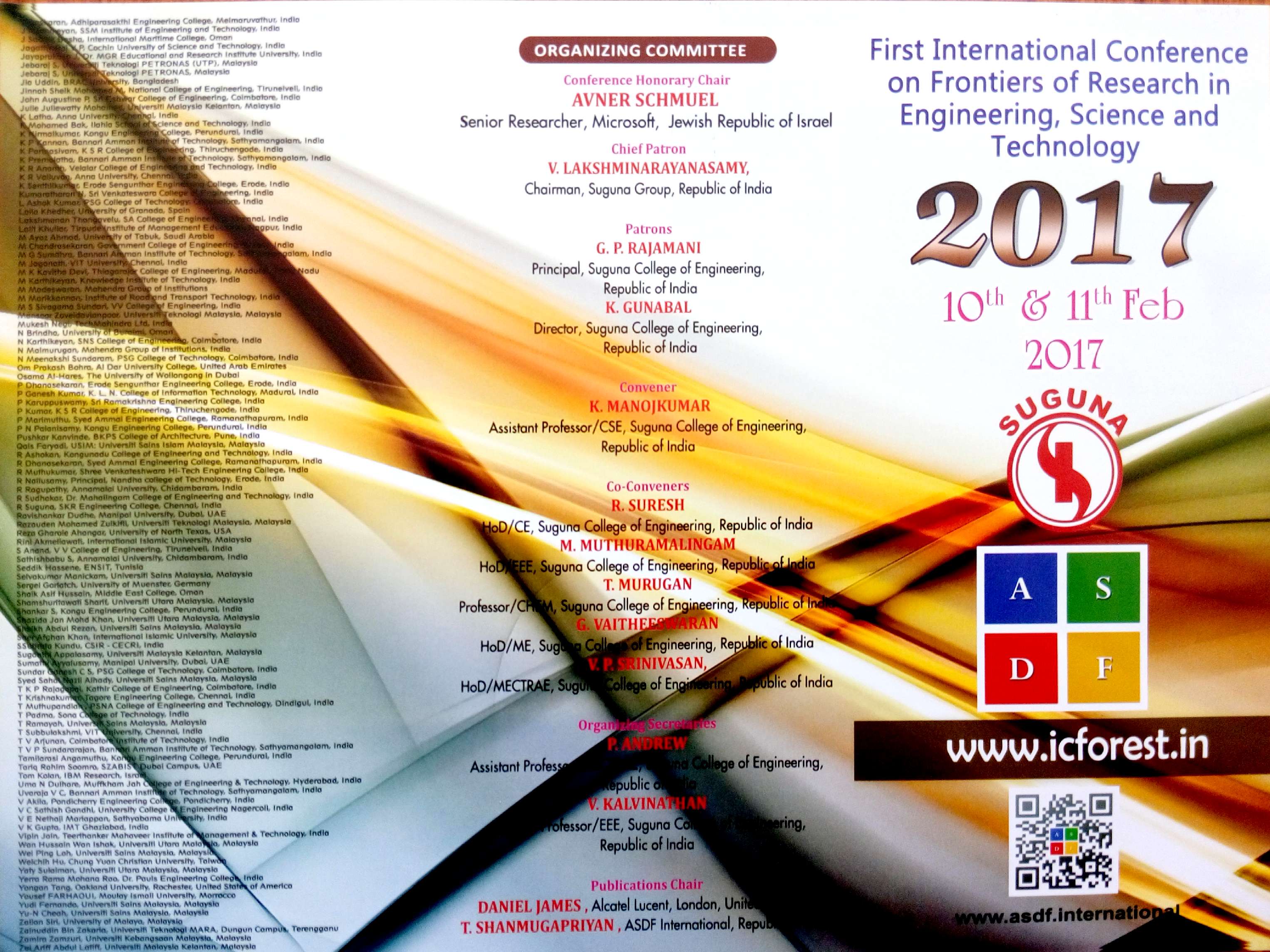 International Conference on Frontiers Of Research in Engineering, Science and Technology, Coimbatore, Tamil Nadu, India