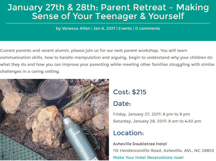 Parent Retreat: Making sense of your teenager and yourself., Ashe, North Carolina, United States
