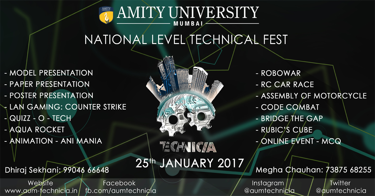 Technicia2k17 - National Level Technical Fest, Mumbai, Maharashtra, India