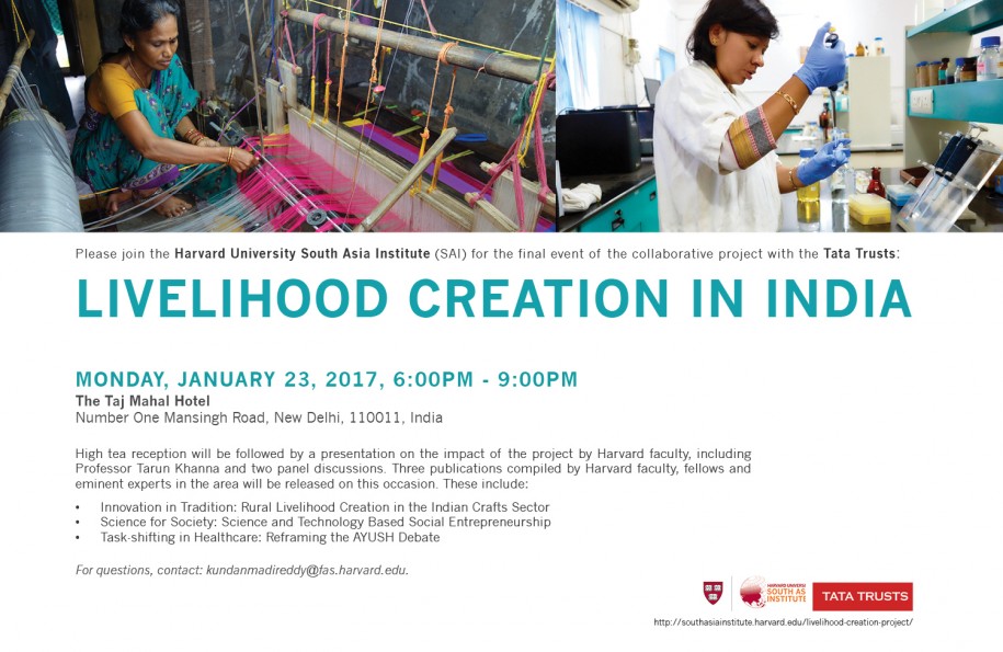 Concluding Event of “Livelihood Creation in India” - Harvard University South Asia Institute’s initiative, South Delhi, Delhi, India