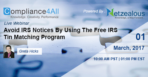 IRS Forms 1099 to use Free IRS Tin Matching Program, San Diego, California, United States