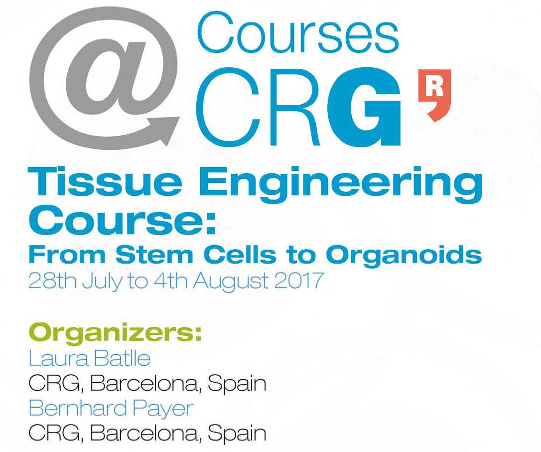 Course@CRG: Tissue Engineering Course: From Stem Cells to Organoids, Barcelona, Cataluna, Spain