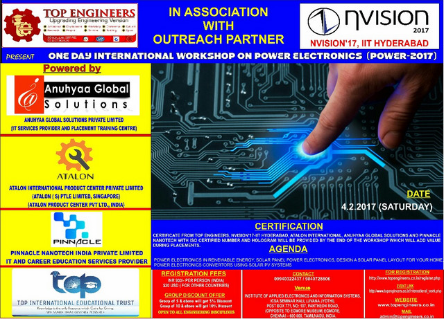 Power 2017 - One Day International Workshop on Power Electronics, Chennai, Tamil Nadu, India