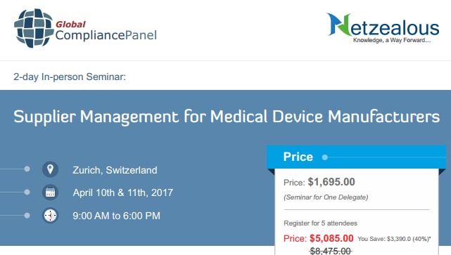 Supplier Management Conference for Medical Device Manufacturing in Switzerland, Zürich, Switzerland