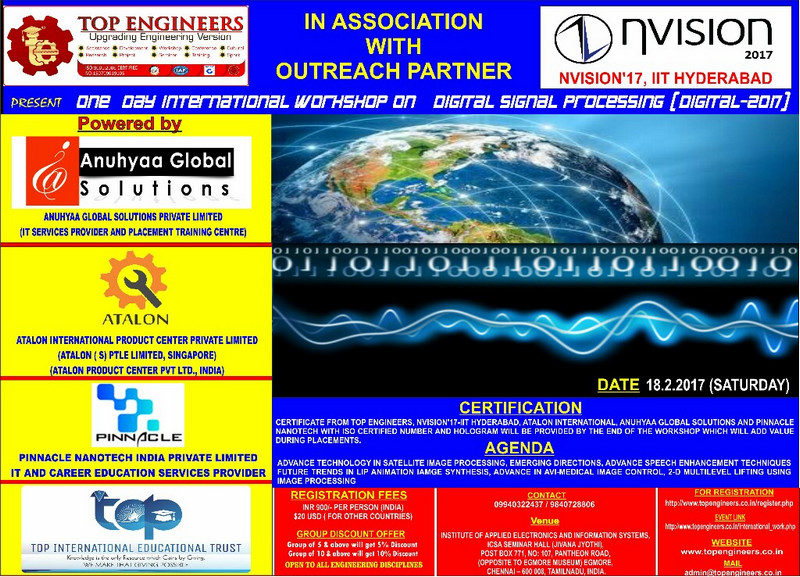 One Day International Workshop on Digital Signal Processing (Digital-2017), Chennai, Tamil Nadu, India