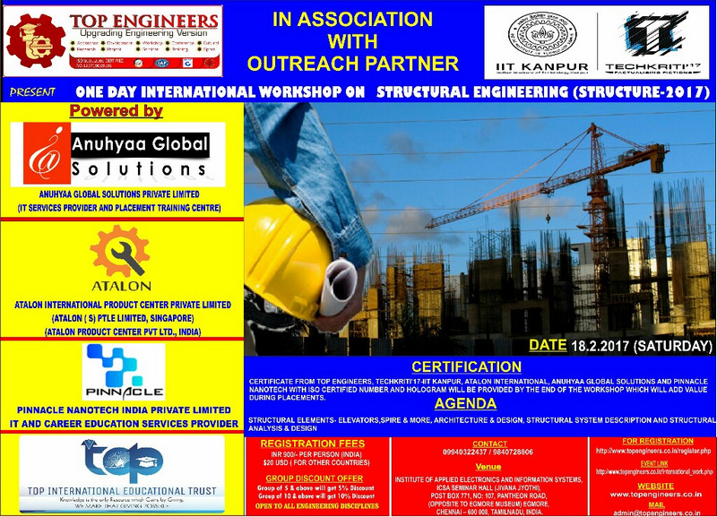 One Day International Workshop on Structural Engineering (STRUCTURE-2017), Chennai, Tamil Nadu, India