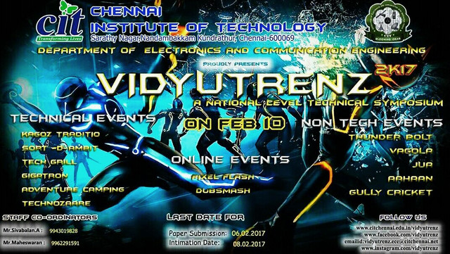 VIDYUTRENZ 2K17, Chennai, Tamil Nadu, India