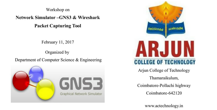 One Day Workshop on Network Simulator – GNS3 & Wireshark Packet Capturing Tool, Coimbatore, Tamil Nadu, India
