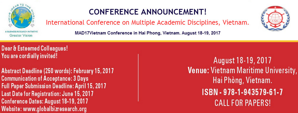 International Conference on Multiple Academic Disciplines - MAD17Vietnam, Hai Phong, Vietnam