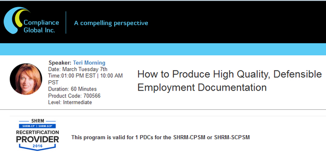 How to Produce High Quality, Defensible Employment Documentation, New York, United States