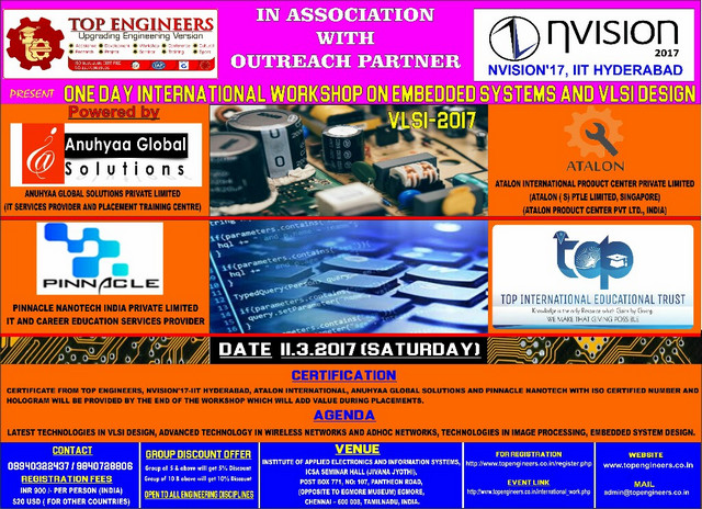 One Day International Workshop on Embedded Systems and VLSI Design (VLSI-2017), Chennai, Tamil Nadu, India