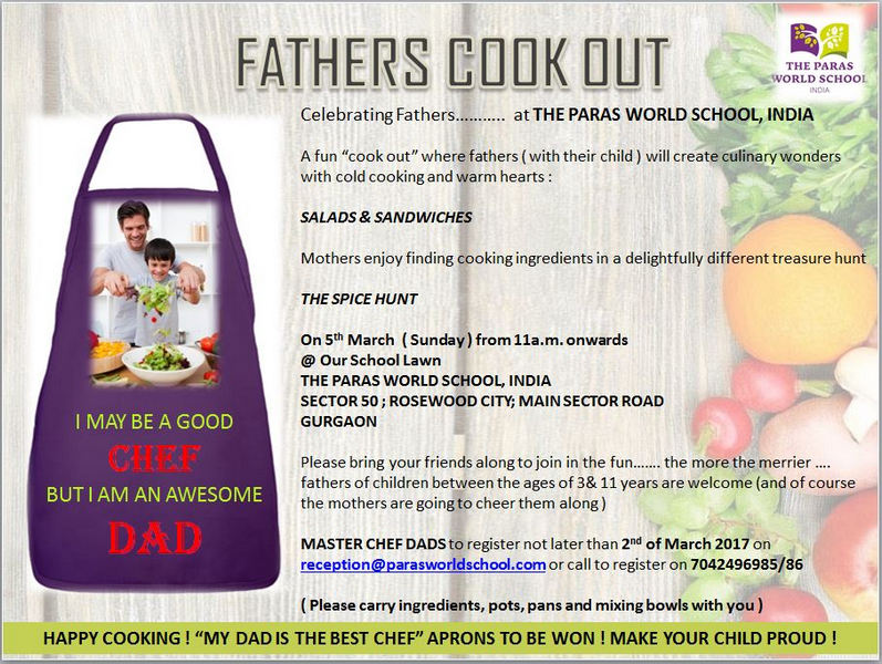 Fathers Cook Out - The Paras World School, Gurgaon, Haryana, India