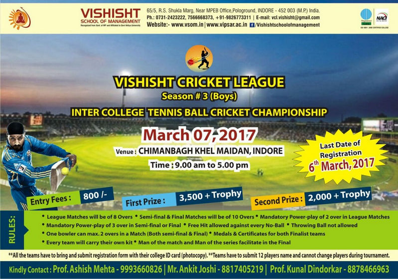 Vishisht Cricket League (VCL- SEASON#3), Indore, Madhya Pradesh, India