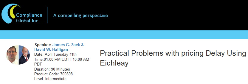 Practical Problems with pricing Delay Using Eichleay, New York, United States
