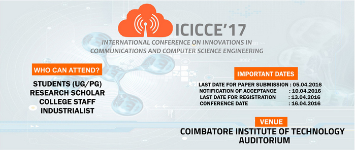 International Conference On Innovations In Communications And Computer Science  Engineering, Coimbatore, Tamil Nadu, India