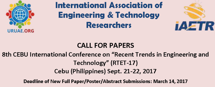 8th International Conference on Recent Trends in Engineering and Technology (RTET-17), Cebu, Philippines