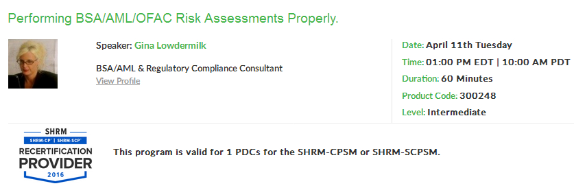 Performing BSA/AML/OFAC Risk Assessments Properly - By AtoZ Compliance, New York, United States