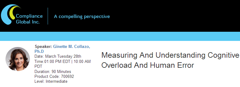 Human Error Assessment & Reduction Techniques by Ginette Collazo, New York, United States