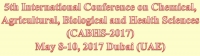 6th International Conference on Chemical, Agricultural, Biological and Health Sciences (CABHS-2017)