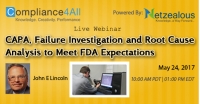 Root Cause Analysis to Meet FDA Expectations