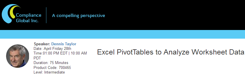 Excel PivotTables to Analyze Worksheet Data, New York, United States