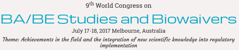 9th World Congress on BA/BE Studies and Biowaivers, Melbourne, Victoria, Australia