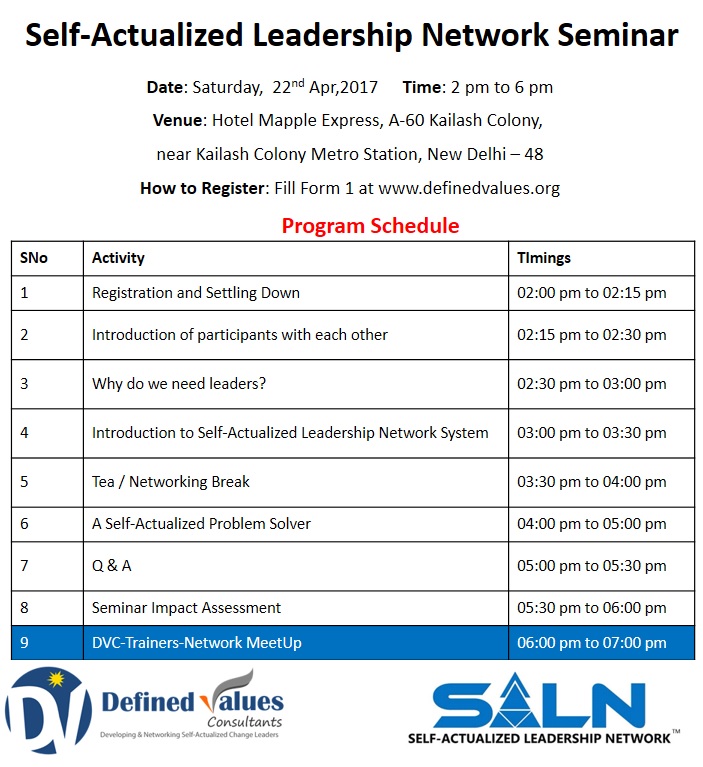 Self-Actualized Leadership Network Seminar, 24th Edition, South Delhi, Delhi, India