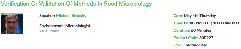Compliance with ISO/IEC Standard 17025:2005 in Food Microbiology, New York, United States