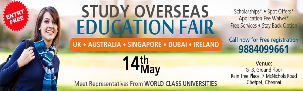 Study Abroad Education Fair in Chennai, Chennai, Tamil Nadu, India