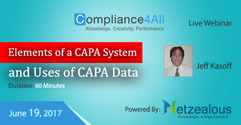 CAPA System and Uses of CAPA Data - 2017, San Diego, California, United States