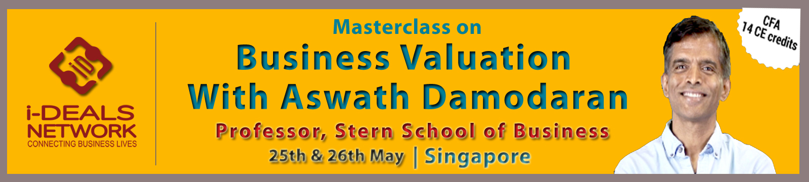 Masterclass on Business Valuation with Aswath Damodaran: 25-26th May'17, Singapore
