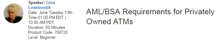 AML/BSA Requirements for Privately Owned ATMs, New York, United States