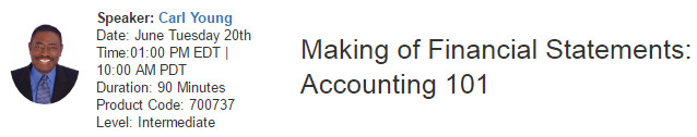 Making of Financial Statements: Accounting 101, New York, United States