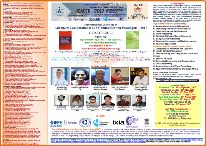 International Conference on Advanced Computational and Communication Paradigms  (ICACCP-2017), East Sikkim, Sikkim, India