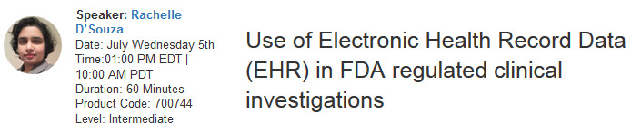 se of Electronic Health Record Data (EHR) in FDA regulated clinical investigations - By Compliance Global Inc, New York, United States