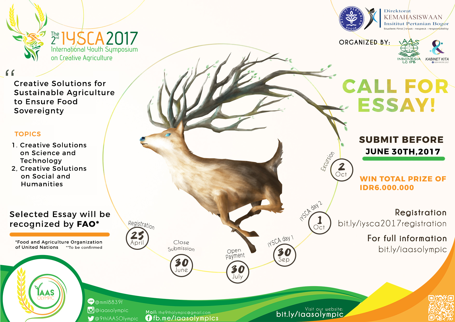 International Youth Symposium on Creative Agriculture (IYSCA) 2017, Bogor, Jawa Barat, Indonesia