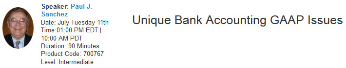 Unique Bank Accounting GAAP Issues, New York, United States