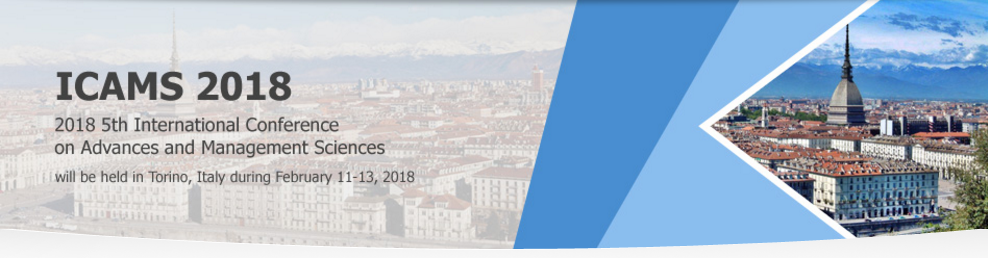2018 5th International Conference on Advances and Management Sciences (ICAMS 2018), Torino, Italy