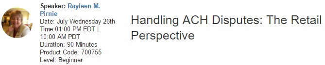 Handling ACH Disputes: The Retail Perspective, New York, United States