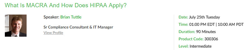 What is MACRA and how does HIPAA apply?, New York, United States