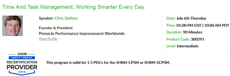 Time and Task Management: Working Smarter Every Day, New York, United States