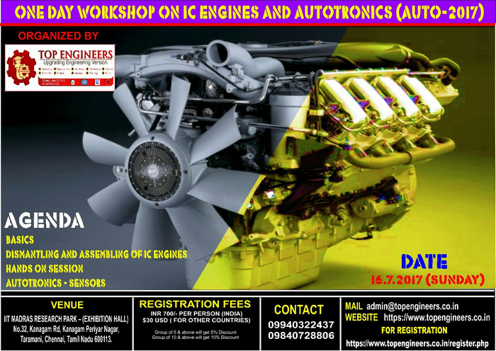 One Day Workshop on IC Engines and Autotronics (AUTO-2017), Chennai, Tamil Nadu, India