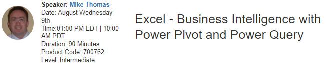 Excel - Business Intelligence with Power Pivot and Power Query, New York, United States