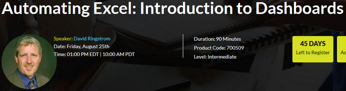 Automating Excel: Introduction to Dashboards, New York, United States