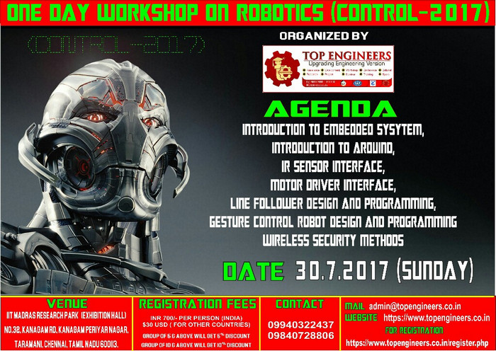 One Day Workshop on Robotics (Control - 2017), Chennai, Tamil Nadu, India