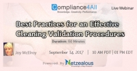 Best Practices & Effective Cleaning Validation Procedures - 2017