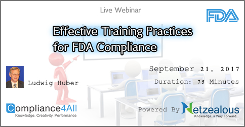 FDA inspectional - Training Practices for FDA Compliance - 2017, Fremont, California, United States