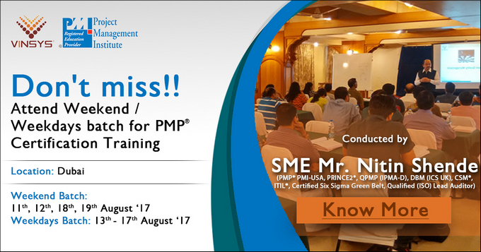 PMP® Training Certification & Course in Dubai | Vinsys, Dubai, United Arab Emirates