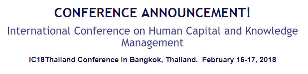 International Conference on Human Capital and Knowledge Management, Thailand, Bangkok, Thailand